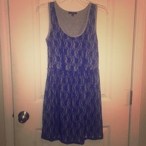 BeBop Medium Lace Tank Dress. Dark blue/gray
